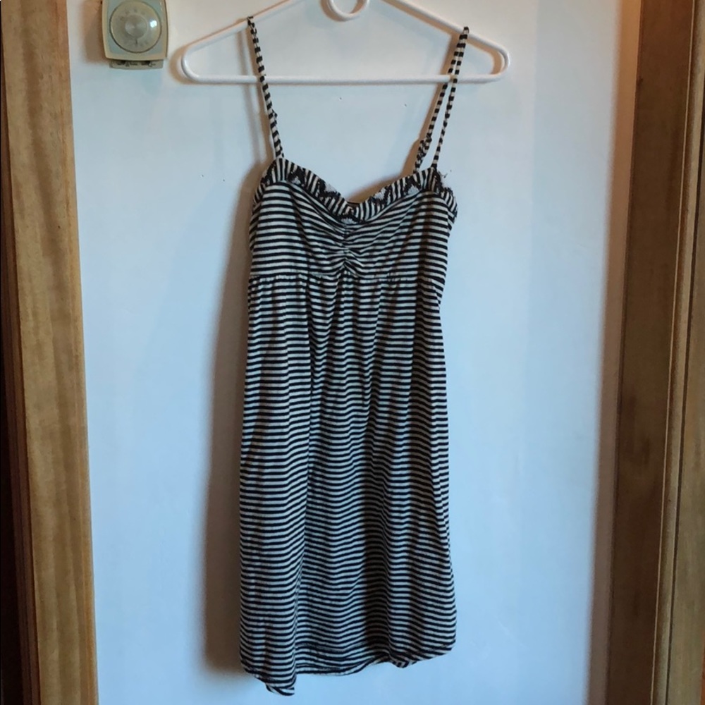 black and white stripped Spaghetti strap dress